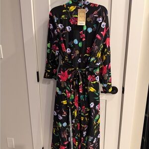 PLUS SIZE BLUE SKY CLOTHING WRAP DRESS A LINE FLORAL 3X new with tags comfy